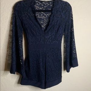Navy blue lace romper
